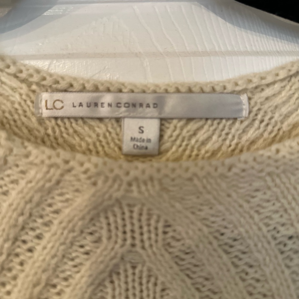 LC Lauren Conrad Cream Off-the-Shoulder Sweater - Picture 2 of 2